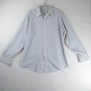 Brooks Brothers Classic Fit Dress Shirt Size Neck 16.5 White and Blue Stripe
